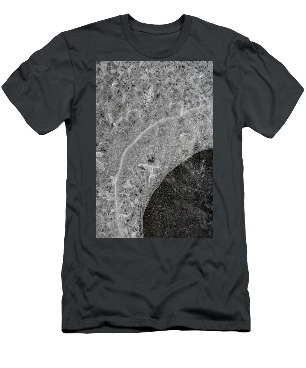 Abstract T-Shirt featuring the photograph Ice Texture by Karen Rispin