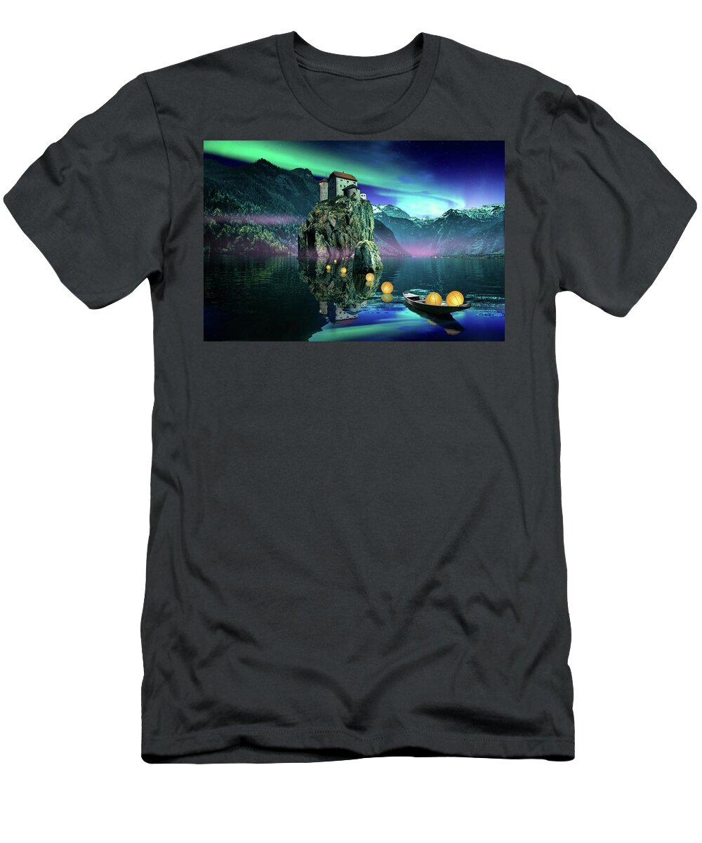 Fantasy T-Shirt featuring the digital art Illuminated Aurora by RC Studio