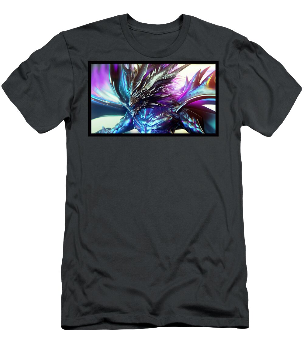 Dragon T-Shirt featuring the digital art Immortal Dragon Closeup by Shawn Dall