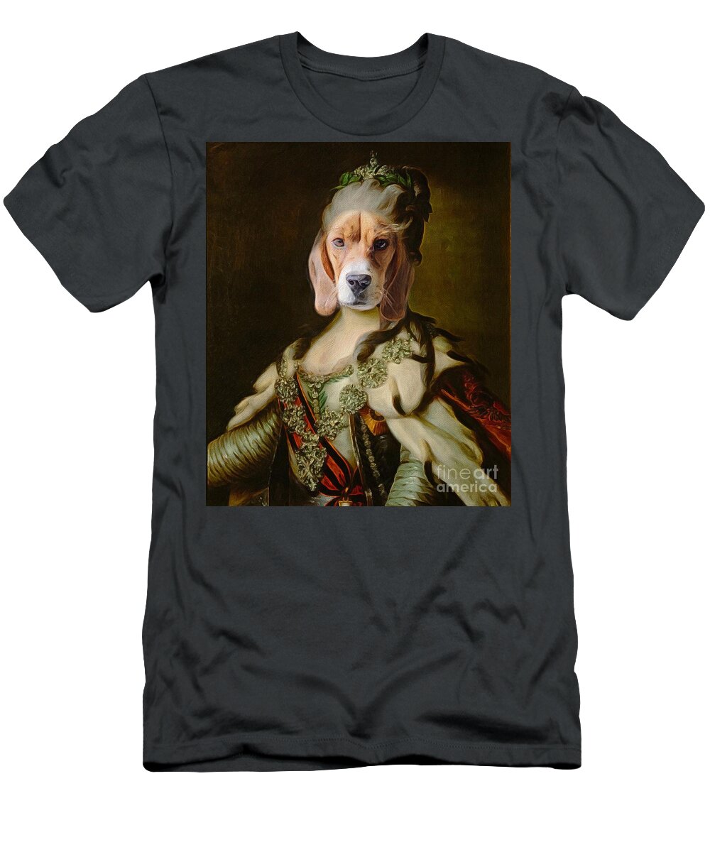 Hound T-Shirt featuring the digital art Imperial Hound by Zelda Tessadori