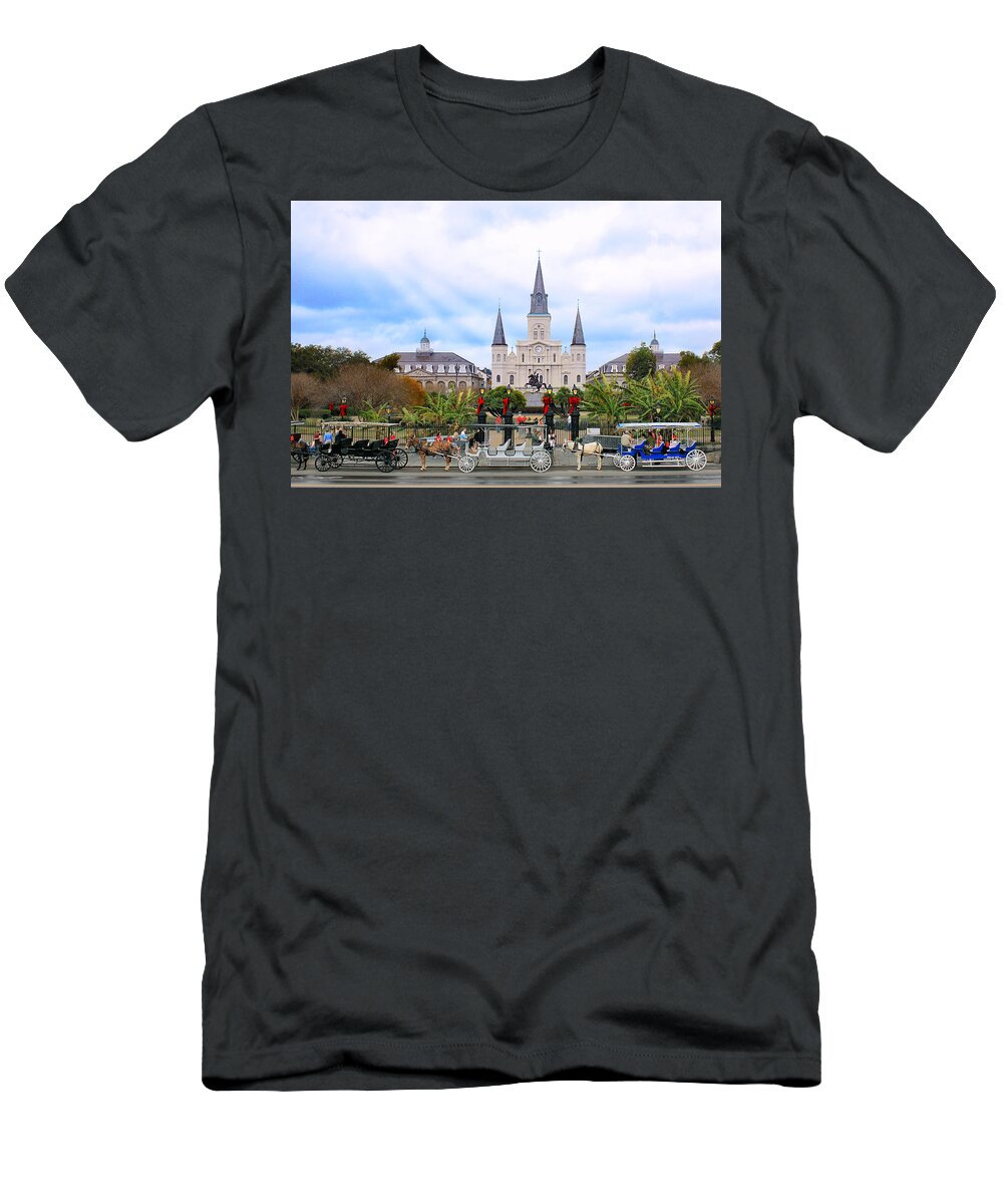 New Orleans T-Shirt featuring the photograph In Christmas Mist by Iryna Goodall
