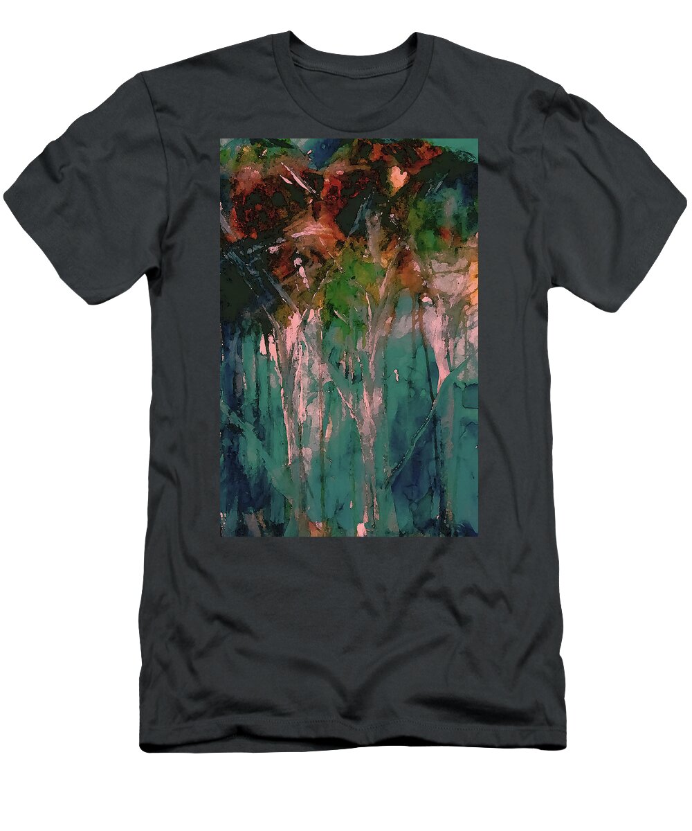 Woodland T-Shirt featuring the painting In The Woodland Area by Lisa Kaiser