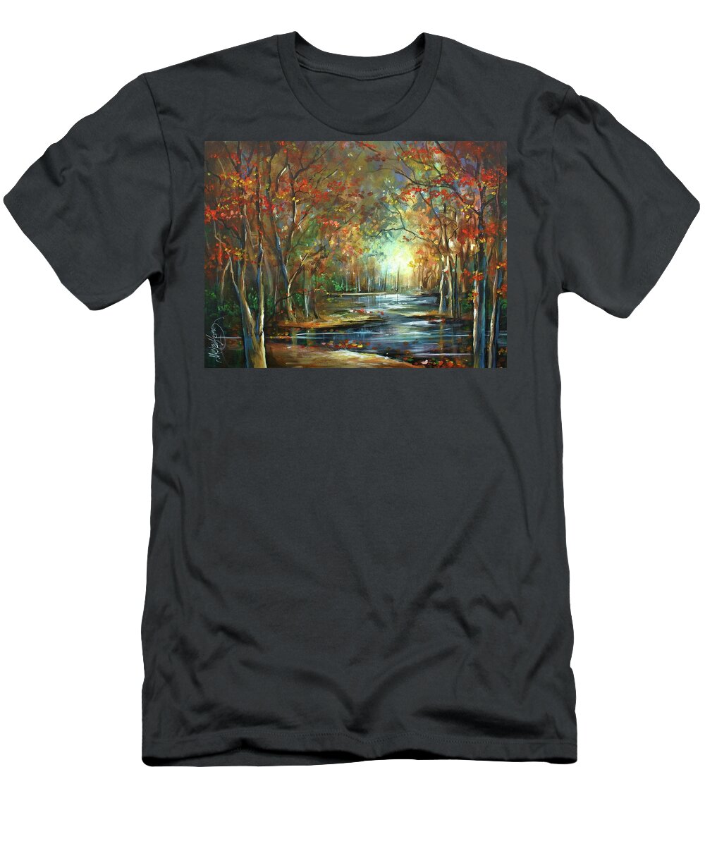 Landscape T-Shirt featuring the painting Indian Summer by Michael Lang