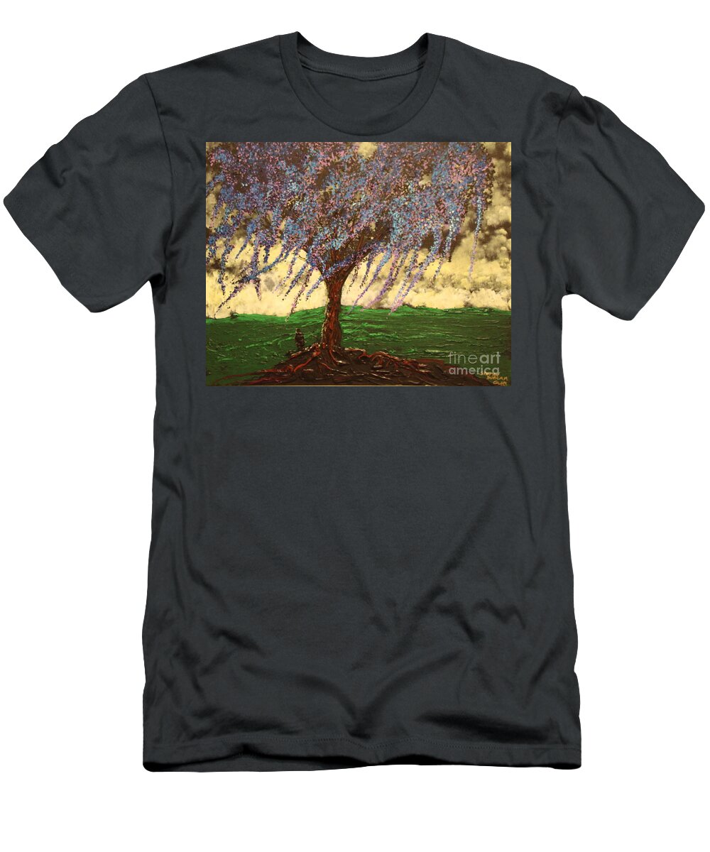 Landscape T-Shirt featuring the painting Inspiration of What Dreams May Come by Stefan Duncan