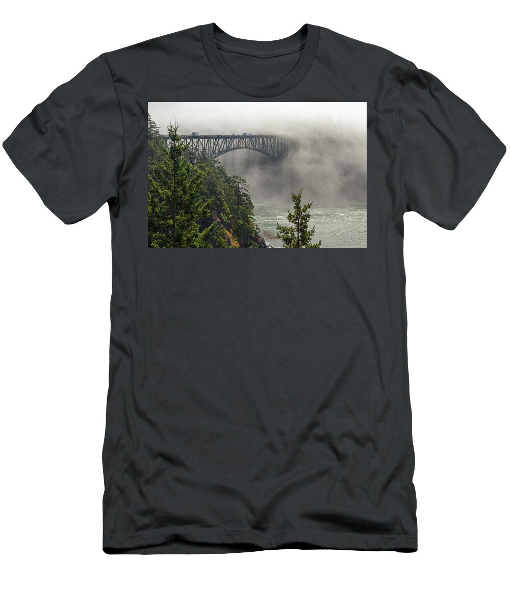 Deception Pass T-Shirt featuring the photograph Into The Mist by Michael Rauwolf