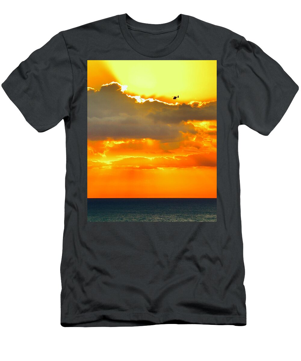 Flying T-Shirt featuring the photograph Into the Sun by Sarah Lilja