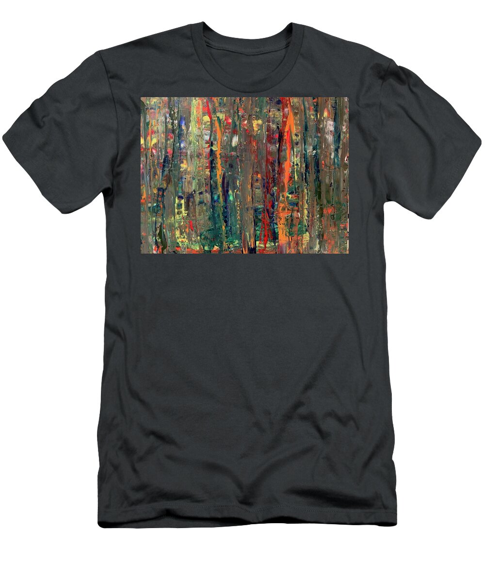 Abstract T-Shirt featuring the painting Into the Woods 1 by Teresa Moerer