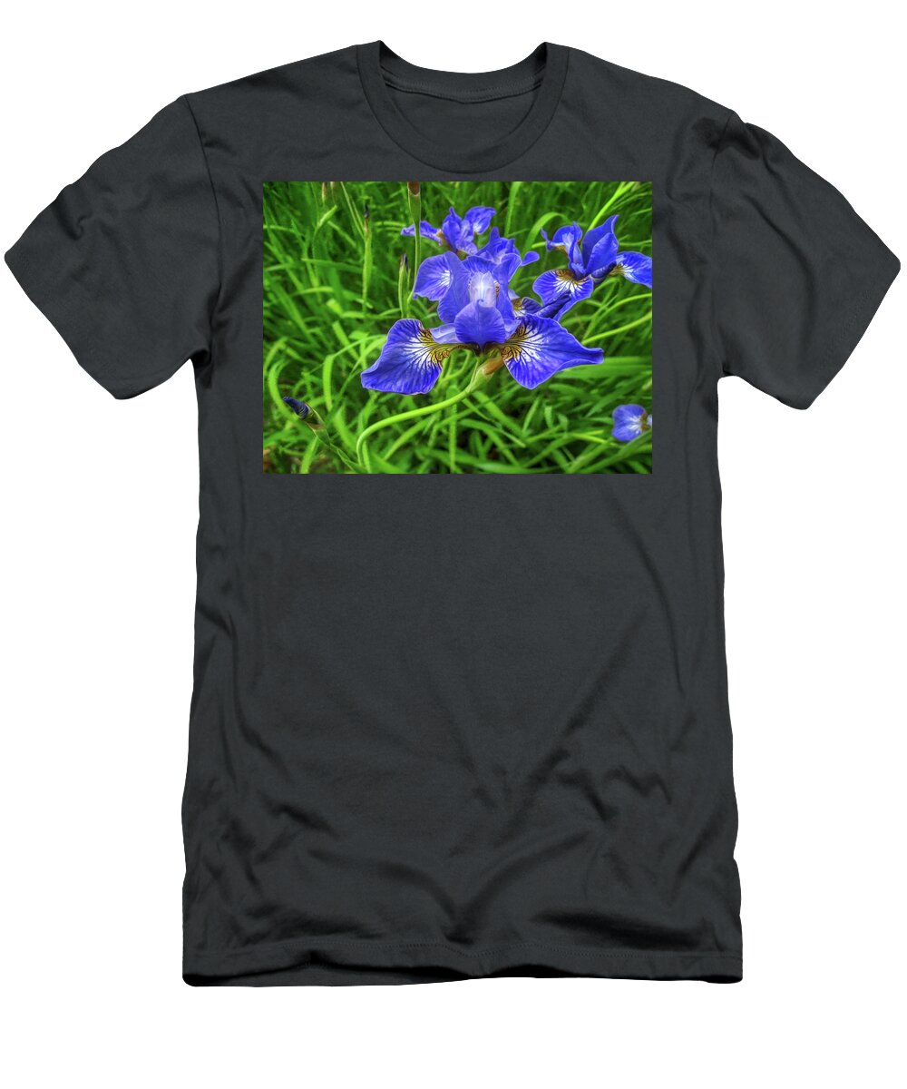 Iris Flowers T-Shirt featuring the photograph Iris flowers by Tatiana Travelways