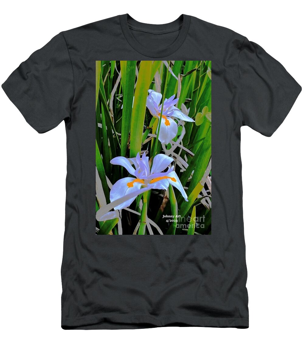 Iris T-Shirt featuring the photograph Iris from the Beach by John Anderson