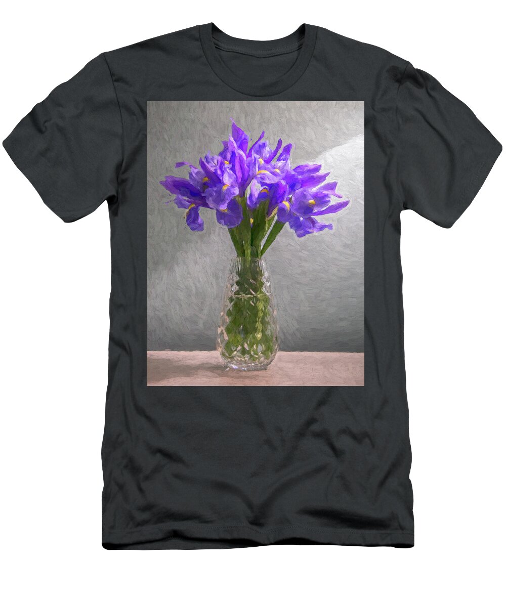 Iris T-Shirt featuring the photograph Iris Still Life by Ginger Stein