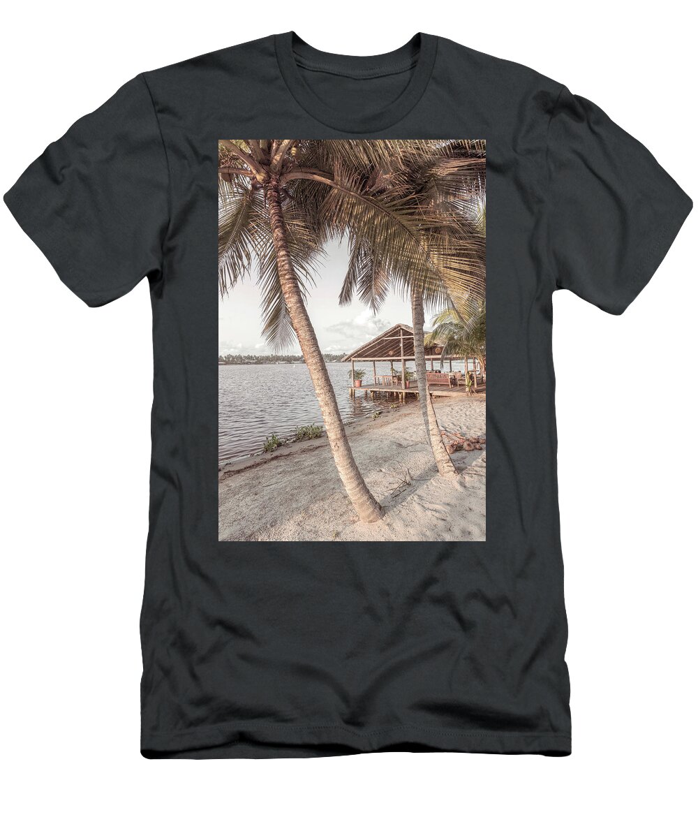 African T-Shirt featuring the photograph Island Beachhouse Dock by Debra and Dave Vanderlaan