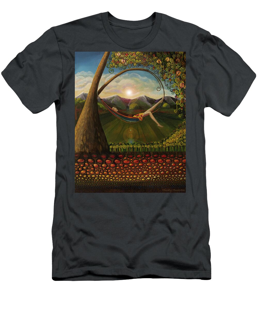 Pop Surrealism T-Shirt featuring the painting It Feels Like Summer by Mindy Huntress