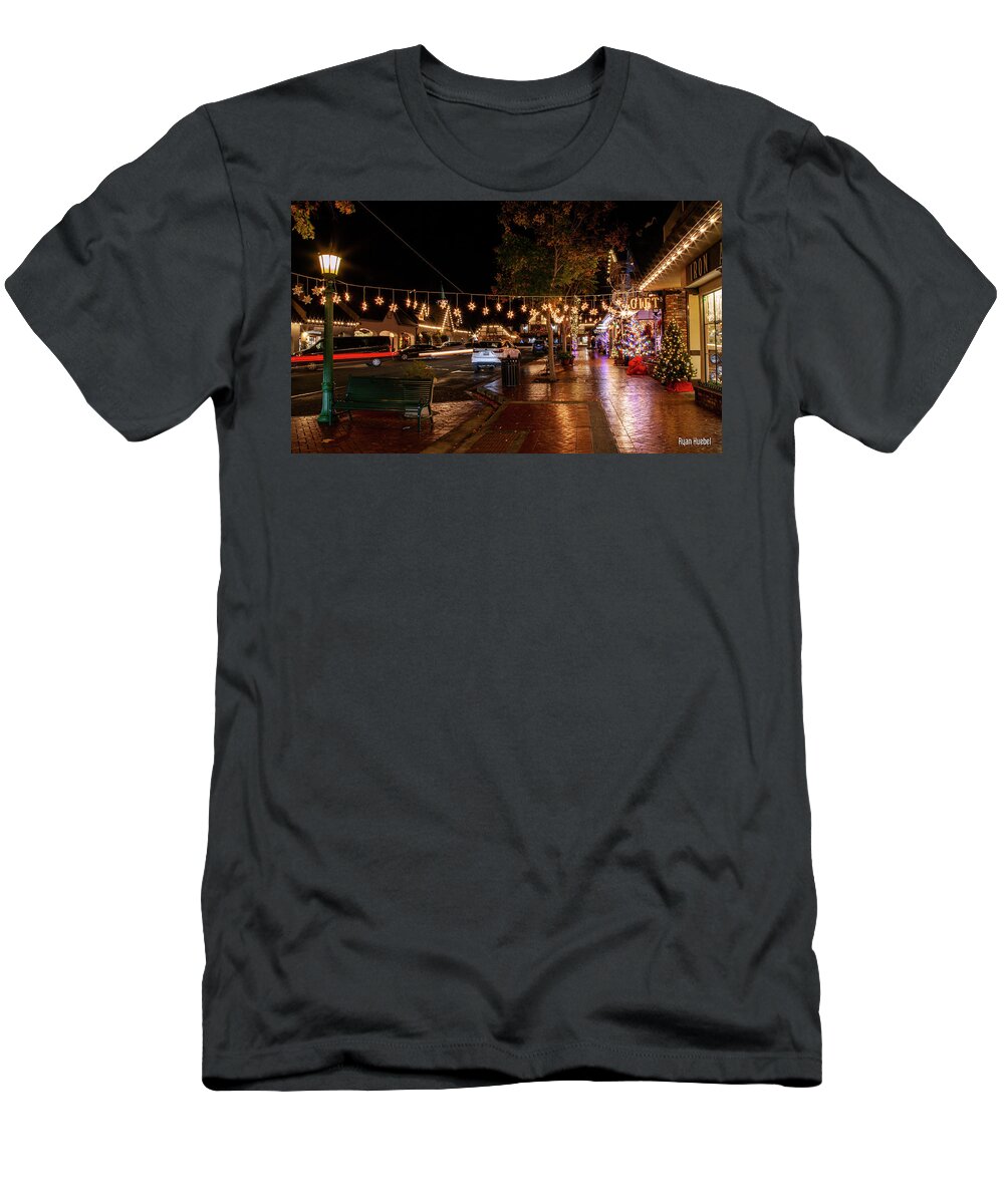 Lights T-Shirt featuring the photograph It's a Christmas Town by Ryan Huebel