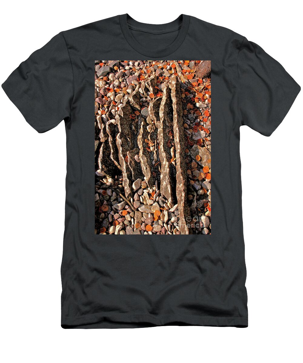 Canada T-Shirt featuring the photograph Jagged Little Rocks by Mary Mikawoz
