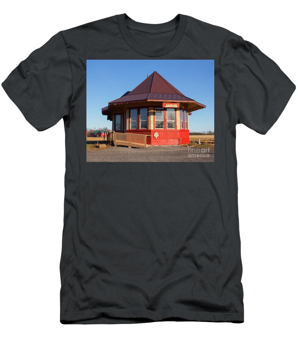 Jarvis T-Shirt featuring the photograph Jarvis Railway Station by Barbara McMahon
