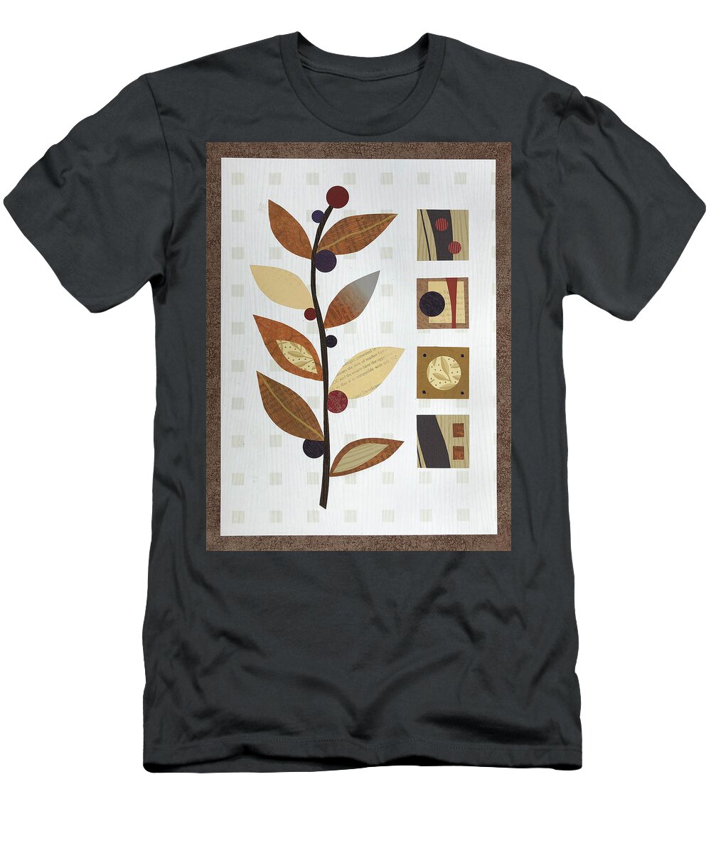 Collage T-Shirt featuring the mixed media Java by MaryJo Clark