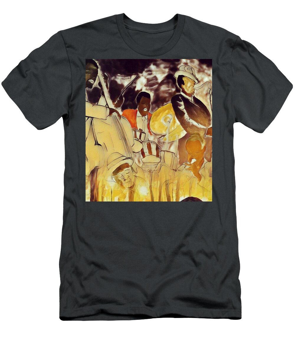  T-Shirt featuring the painting Jazz by Angie ONeal