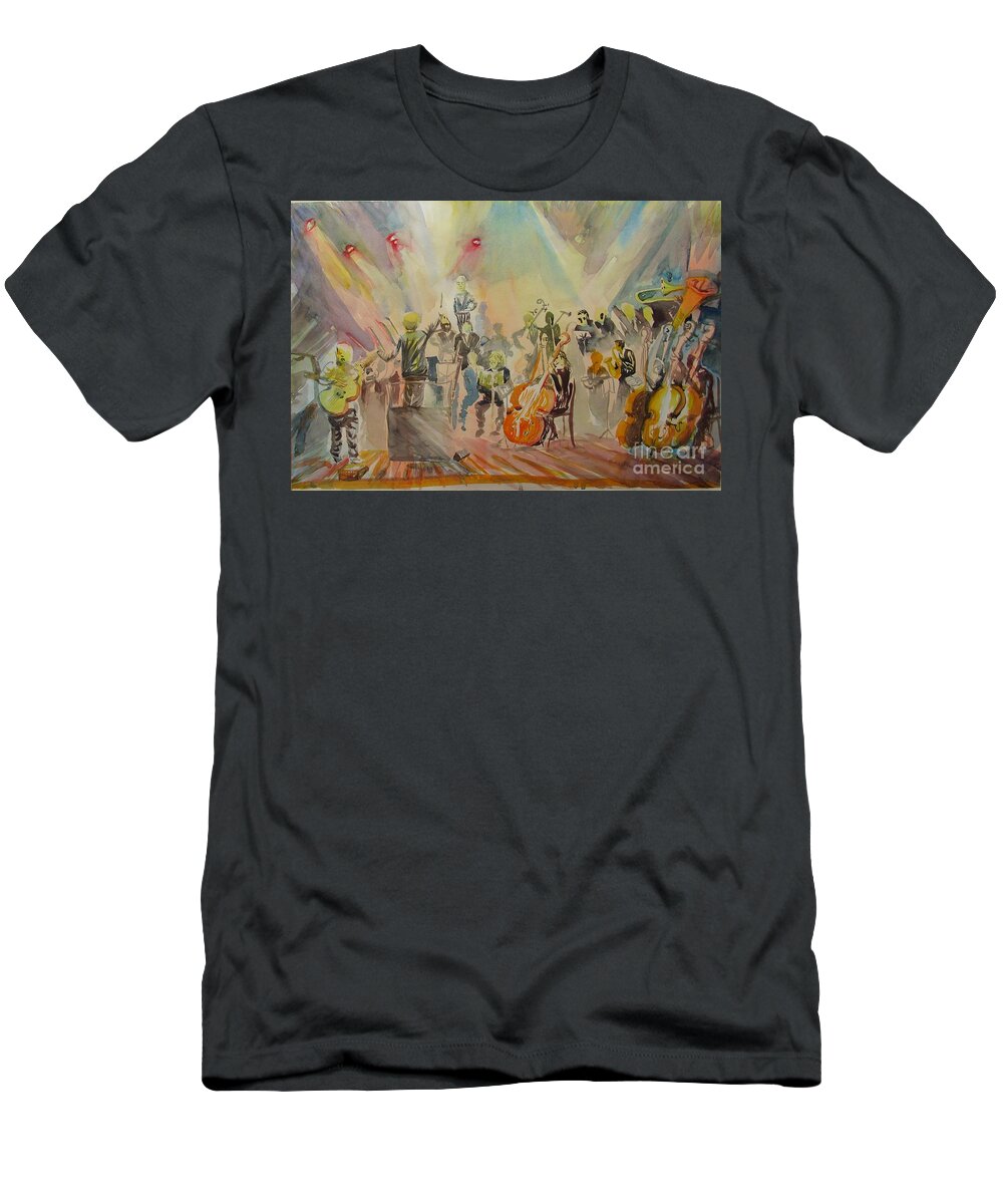 Jazz Symphonic Orchestra T-Shirt featuring the painting Jazz Symphonic Orchestra by James McCormack