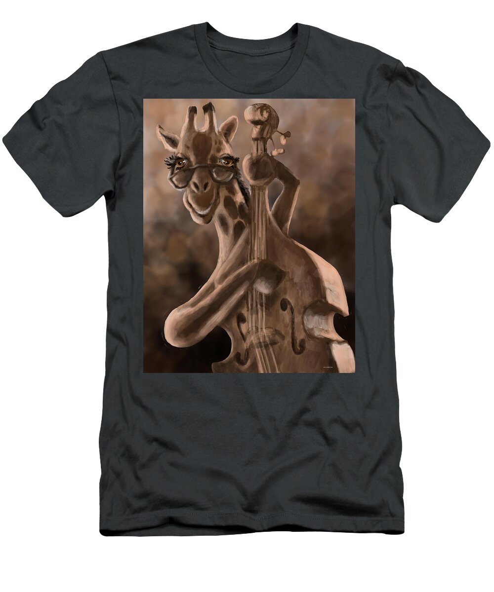 Giraffe T-Shirt featuring the digital art Jazzy Giraffe by Larry Whitler