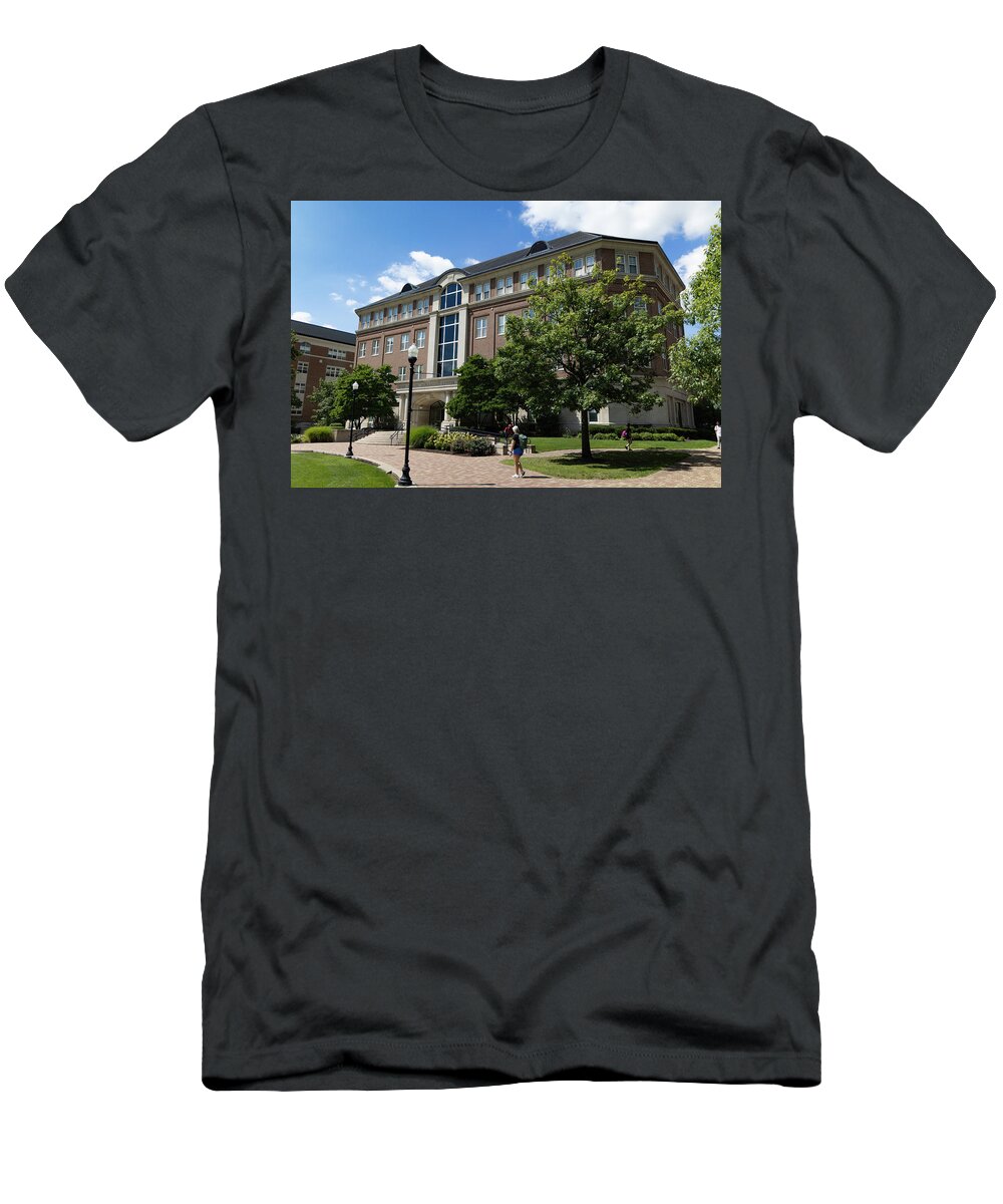 Private College T-Shirt featuring the photograph Jesse Phiilips Humanities Center at the University of Dayton by Eldon McGraw