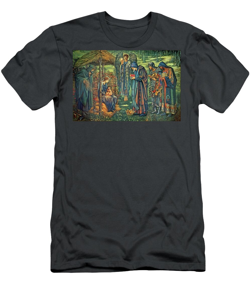Jesus Three Wise Men T-Shirt featuring the painting Jesus and The Three Wisemen by The James Roney Collection