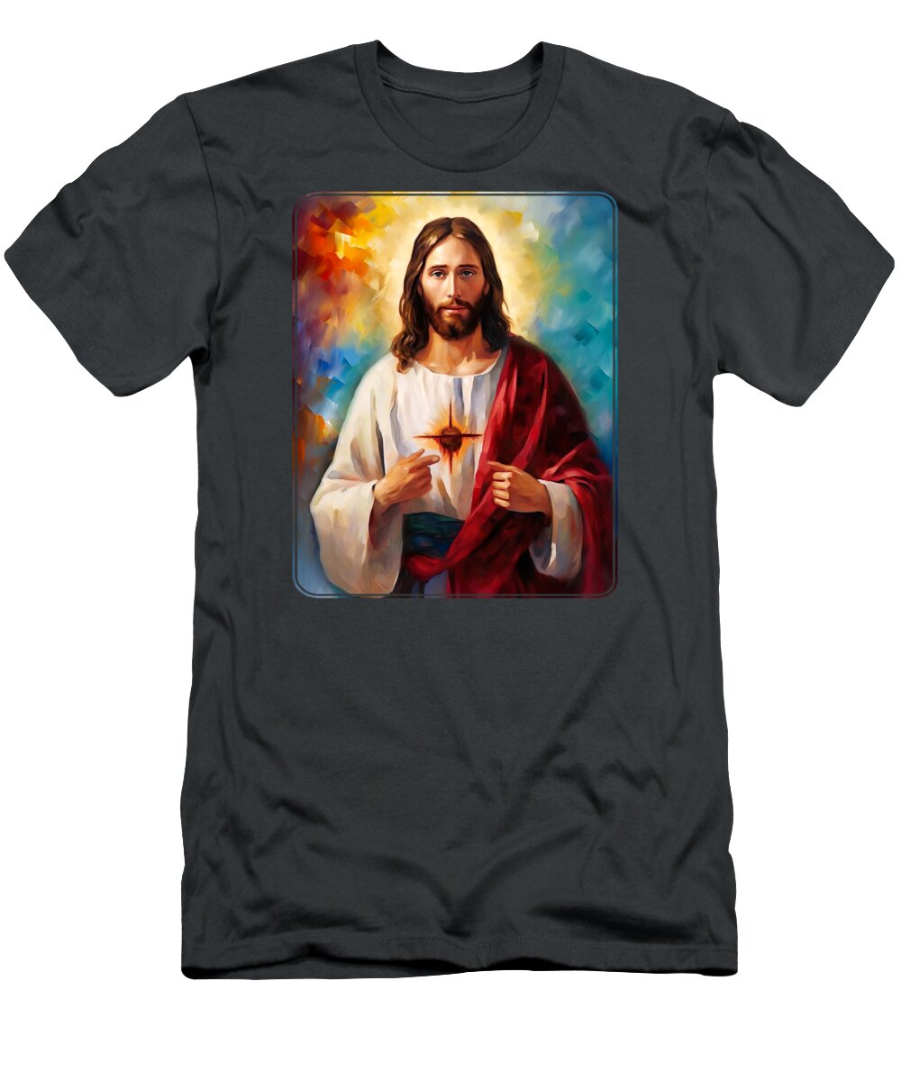  Jesus Christ T-Shirt featuring the painting Jesus Christ 6 by Mark Ashkenazi