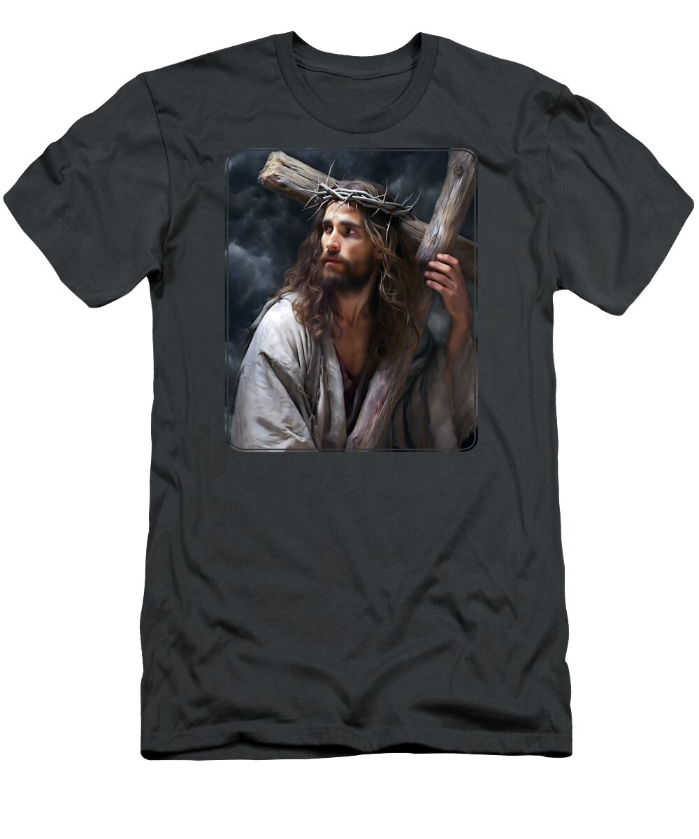  Jesus Christ T-Shirt featuring the digital art Jesus Christ 5 by Mark Ashkenazi