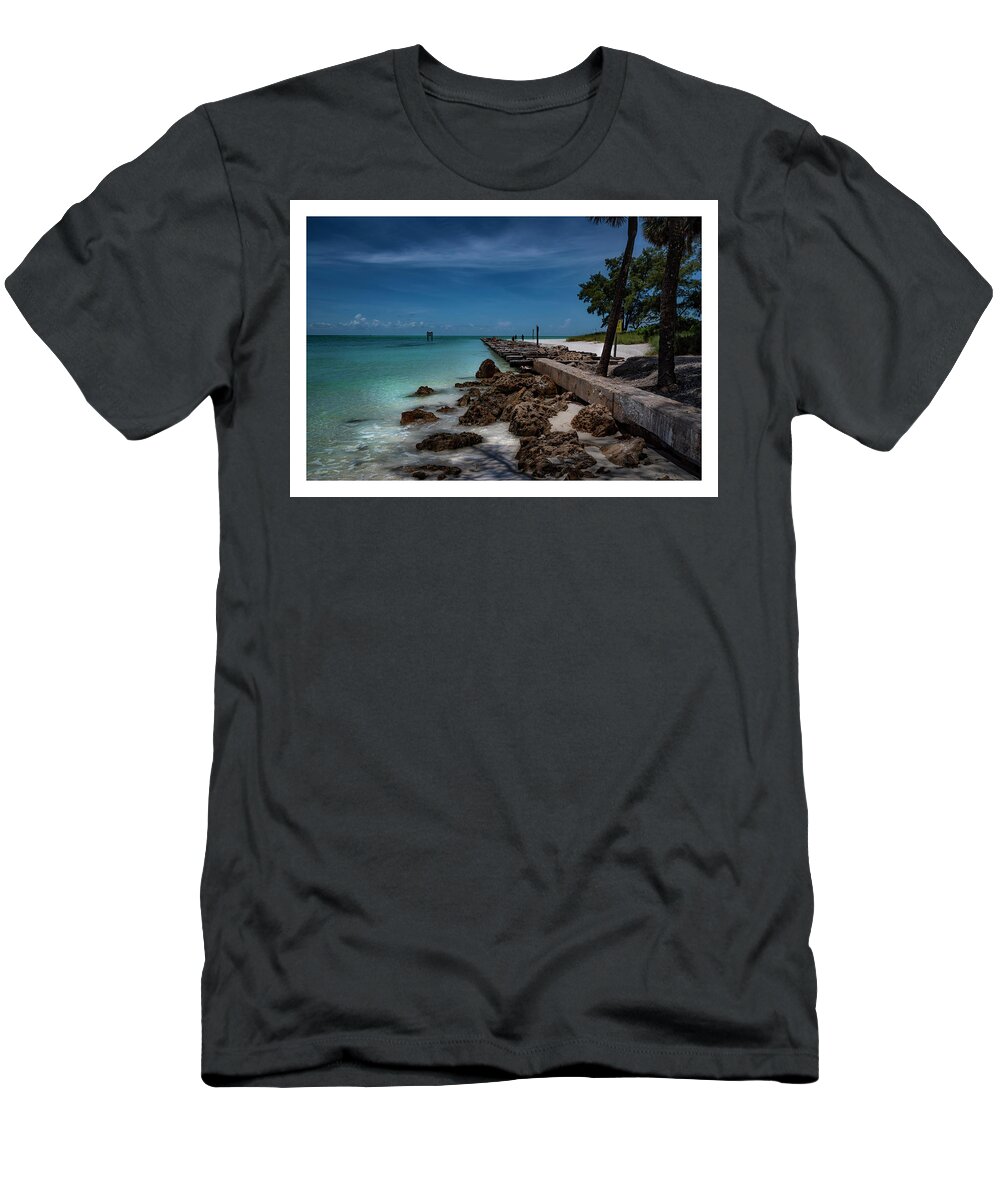 Anna Maria Island T-Shirt featuring the photograph Jetty at Coquina Beach by ARTtography by David Bruce Kawchak