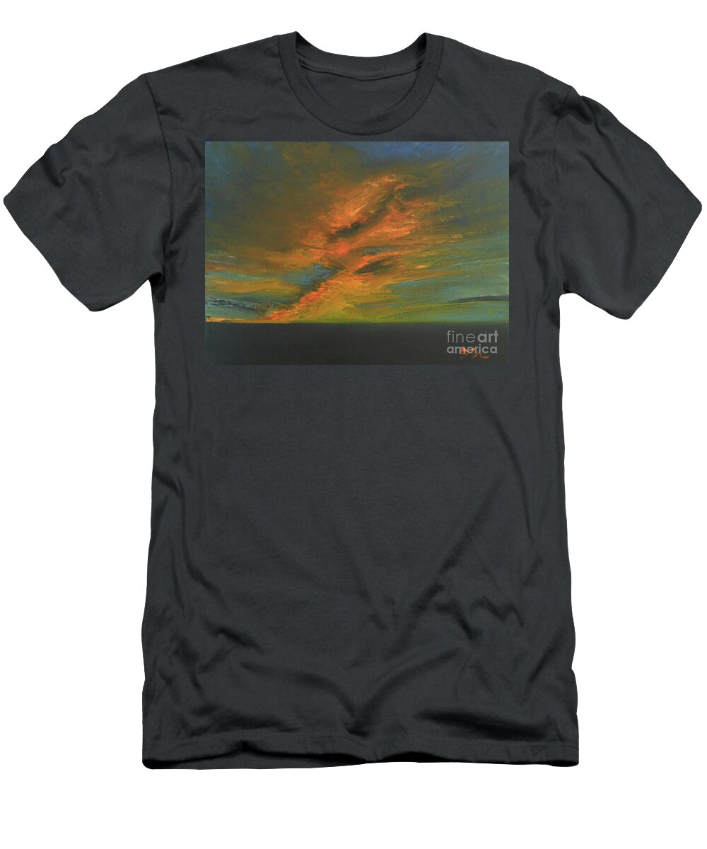 Abstract Impressionist T-Shirt featuring the painting Jewel Sunset by Jane See
