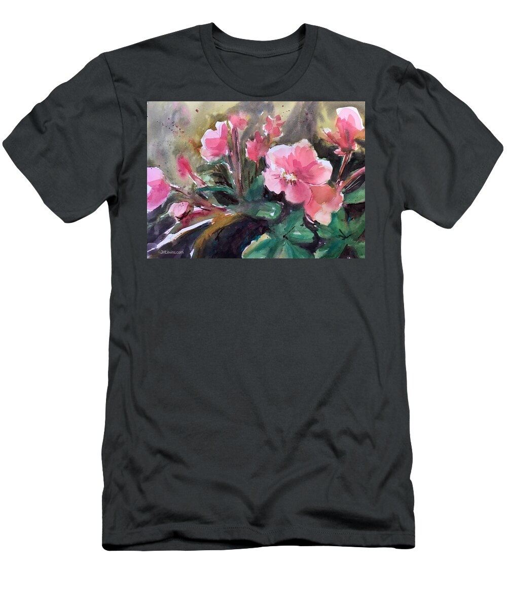 Flowers T-Shirt featuring the painting Joannes Flowers by Judith Levins
