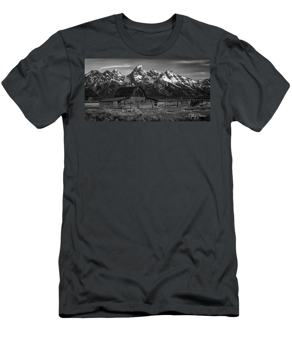 Gary Johnson T-Shirt featuring the photograph John Moulton Barn at Sunrise by Gary Johnson
