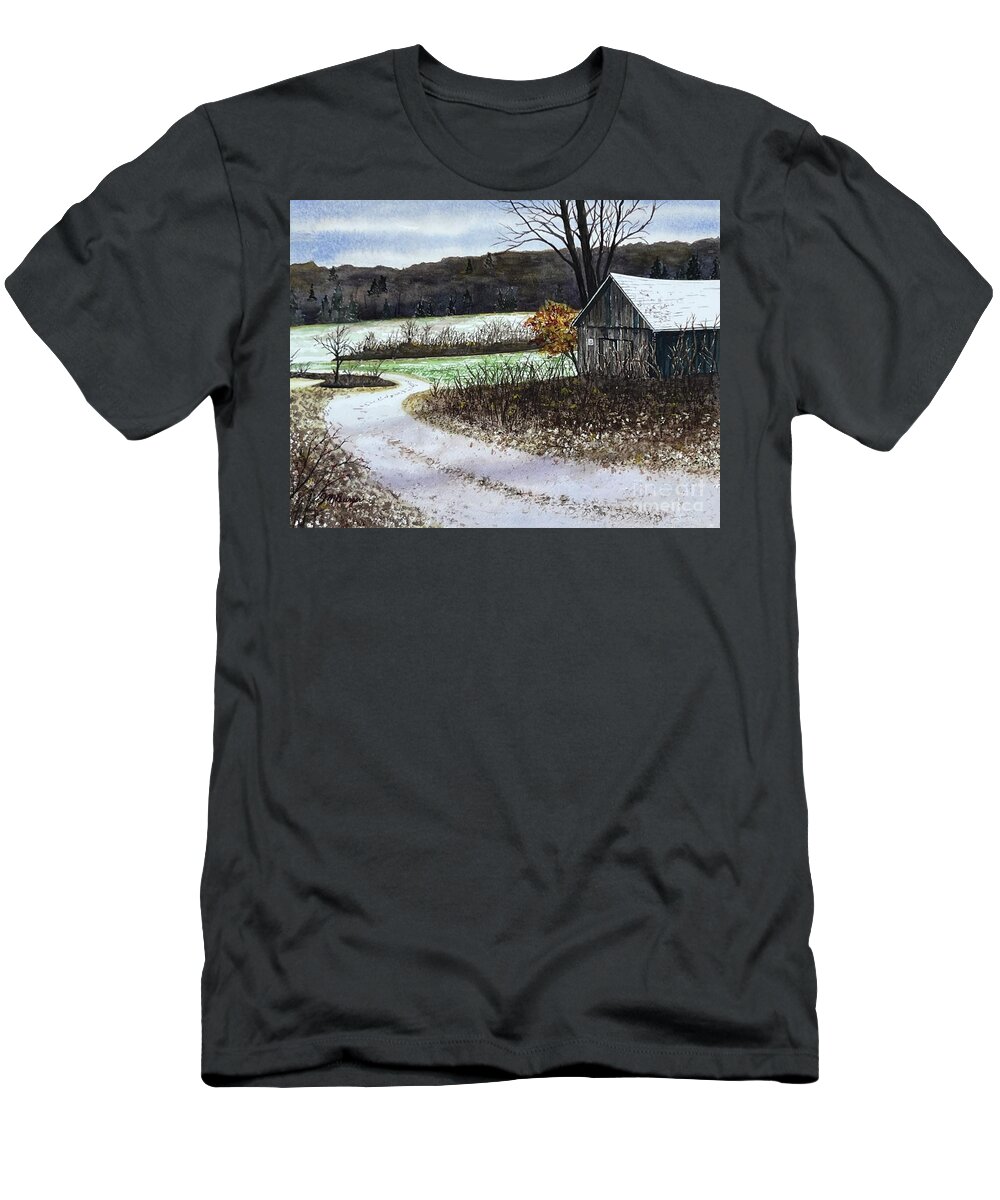 Shed T-Shirt featuring the painting Just a Dusting by Joseph Burger
