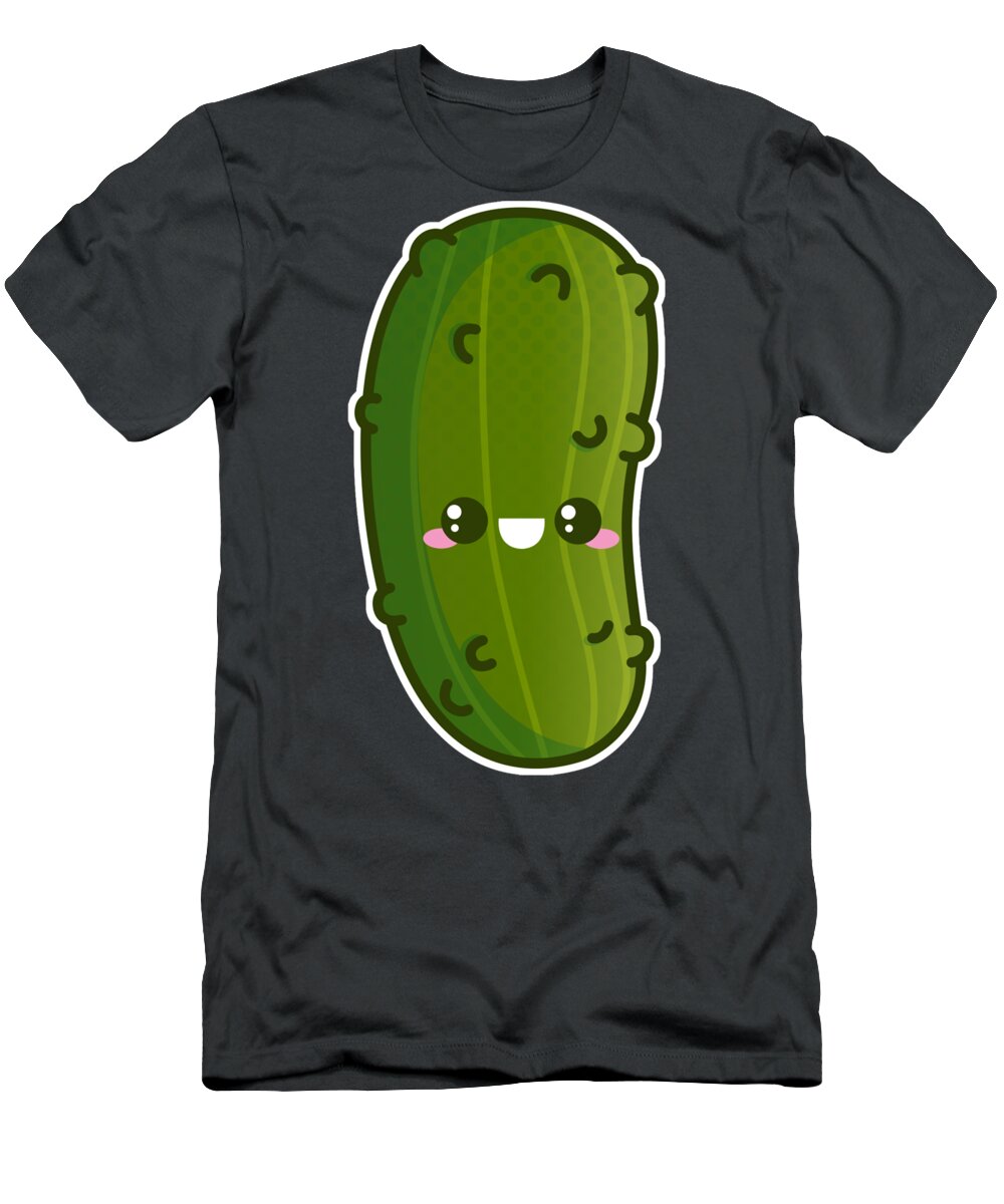  Cartoon T-Shirt featuring the painting Kawaii Pickle Baby girl by Finley Grant