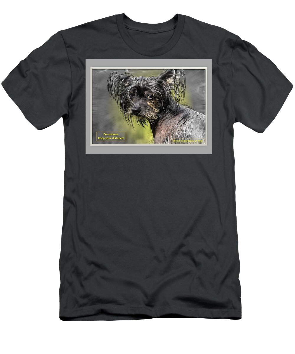 Dog T-Shirt featuring the digital art Keep Your Distance by Nancy Ayanna Wyatt