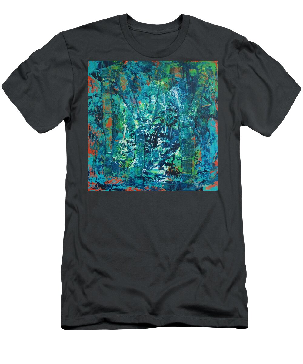 Abstract T-Shirt featuring the painting Keeping Still by Dick Richards