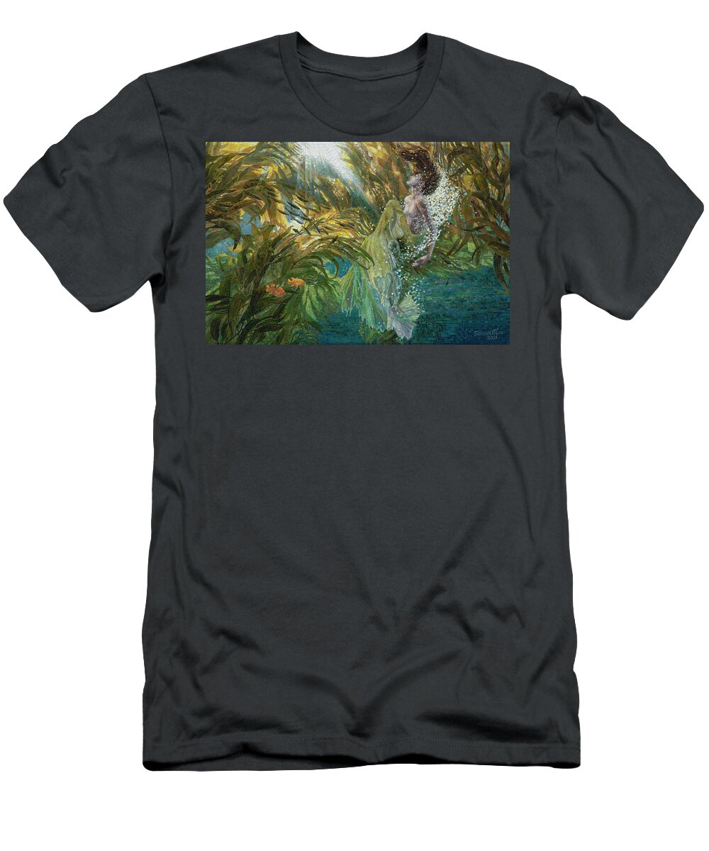 Kelp T-Shirt featuring the glass art Kelp Mermaid by Mia Tavonatti