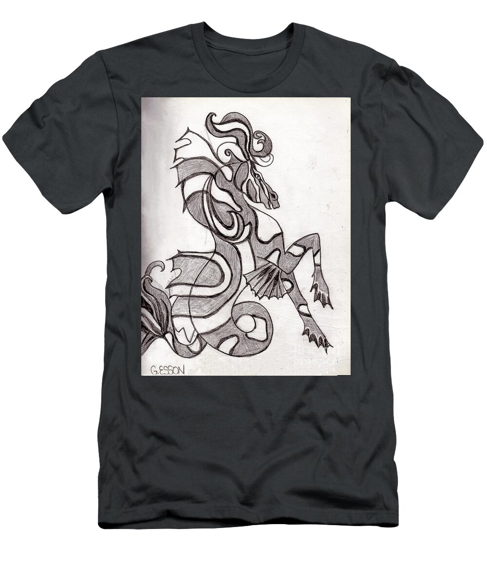 Animal T-Shirt featuring the painting Kelpie by Genevieve Esson
