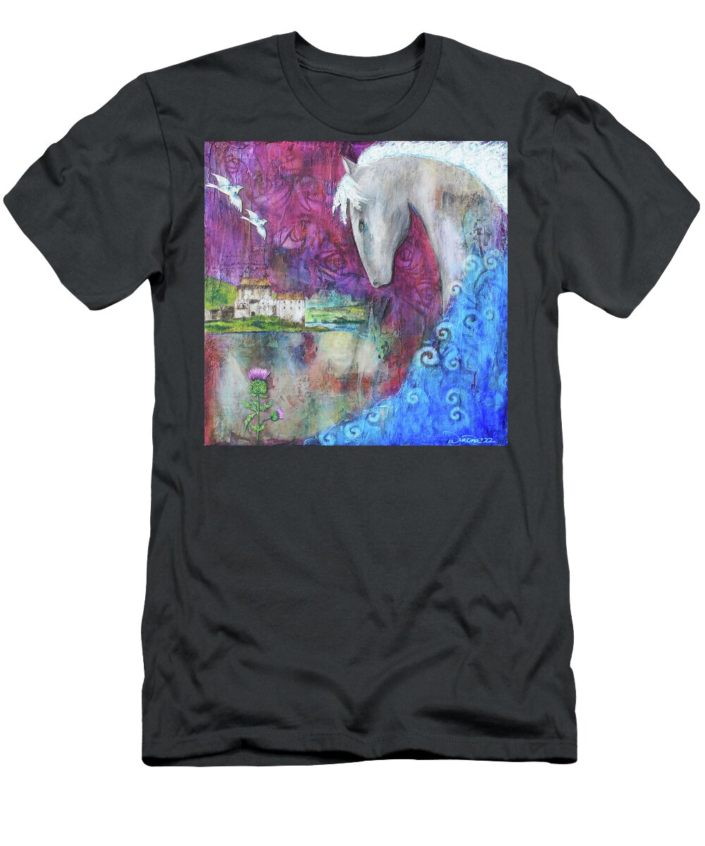 Kelpie T-Shirt featuring the painting Kelpie by Winona's Sunshyne