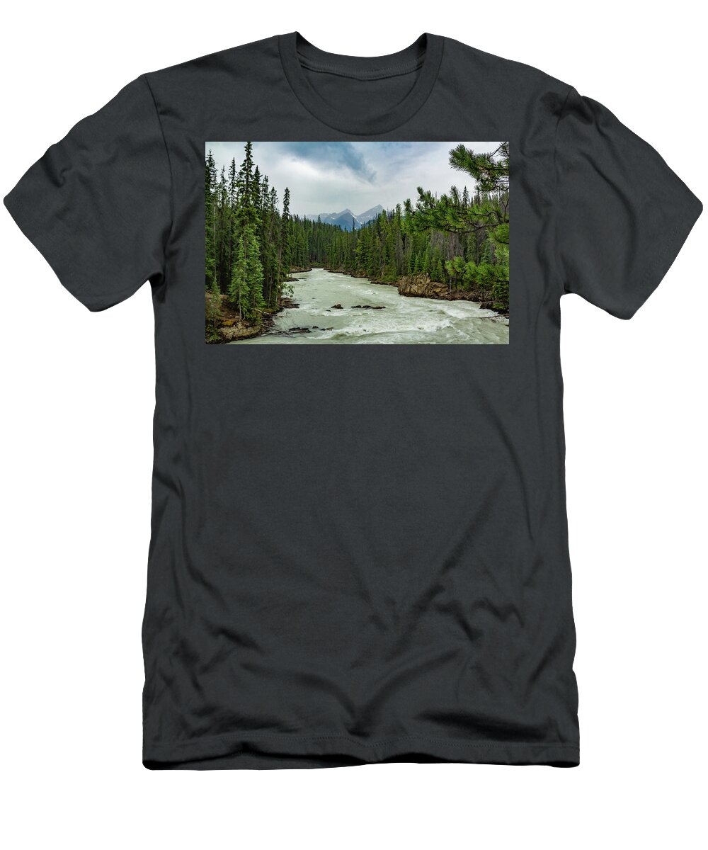 Canadian Rocky Mountains T-Shirt featuring the photograph Kicking Horse River 2 by Cindy Robinson
