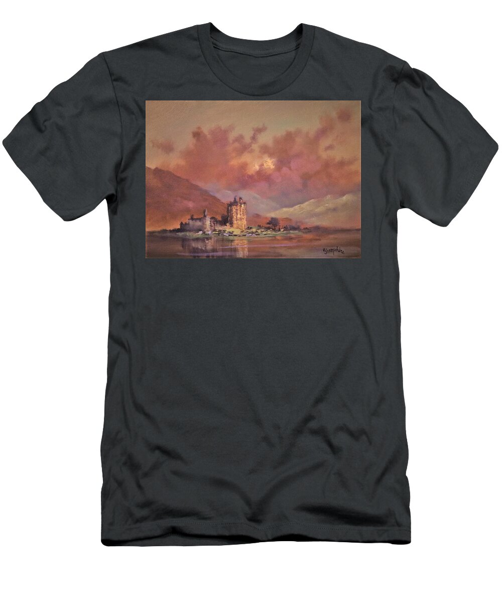Scotland T-Shirt featuring the painting Kilchurn Castle by Tom Shropshire