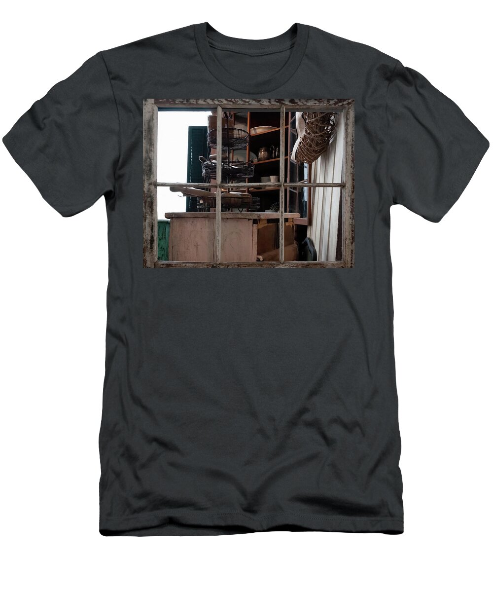 Kitchen T-Shirt featuring the photograph Kitchen of yesteryear by Flees Photos