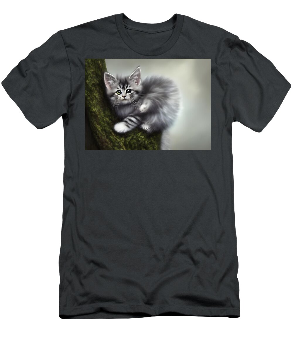 Digital T-Shirt featuring the digital art Kitty 3 by Beverly Read