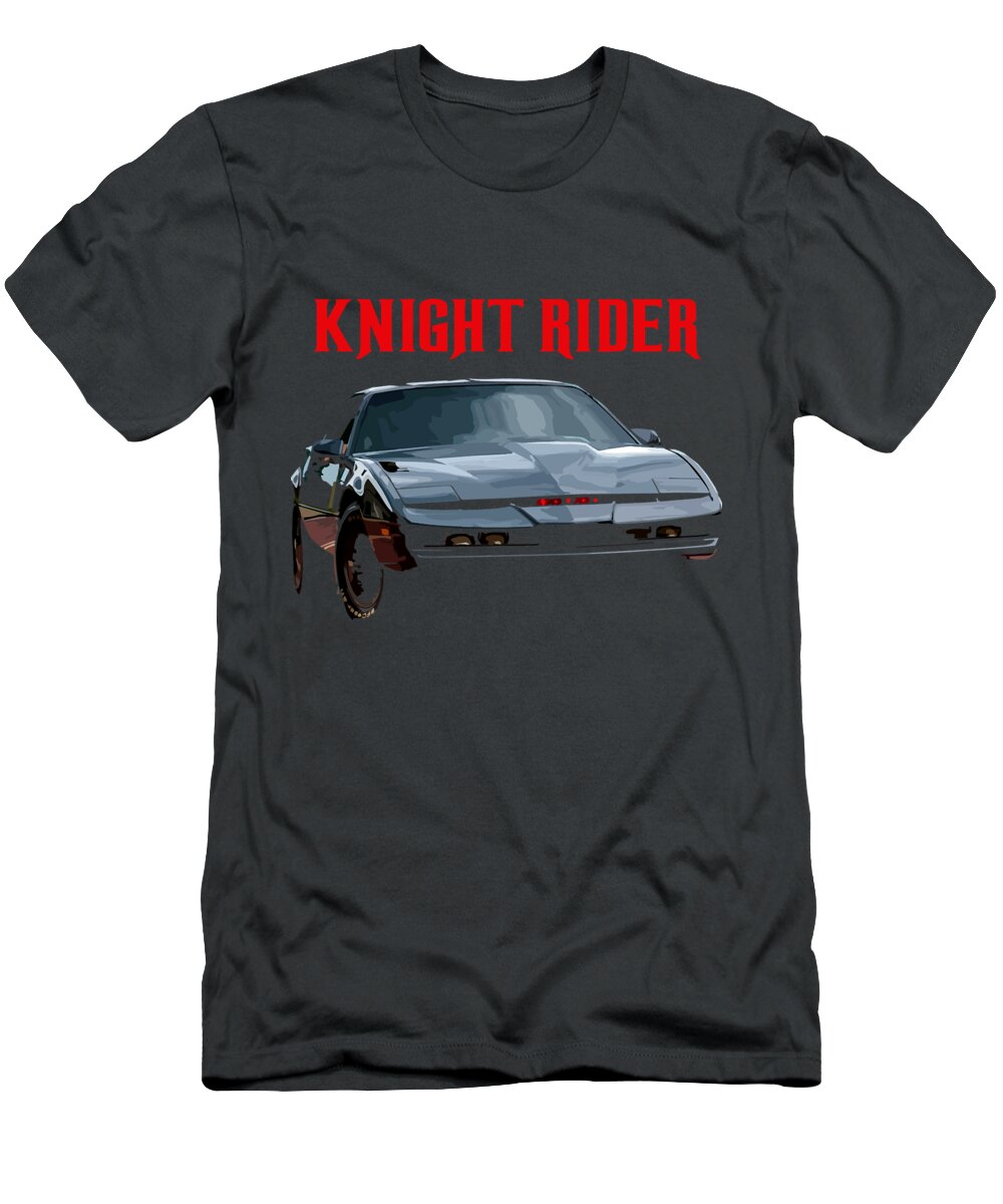 F1 T-Shirt featuring the digital art Knight Rider KITT Firebird by Kha Dieu Vuong