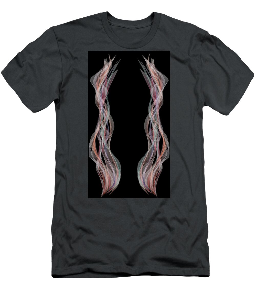 Kosmic Kreation Twin Flames T-Shirt featuring the digital art Kosmic Kreation Twin Flames by Michael Canteen