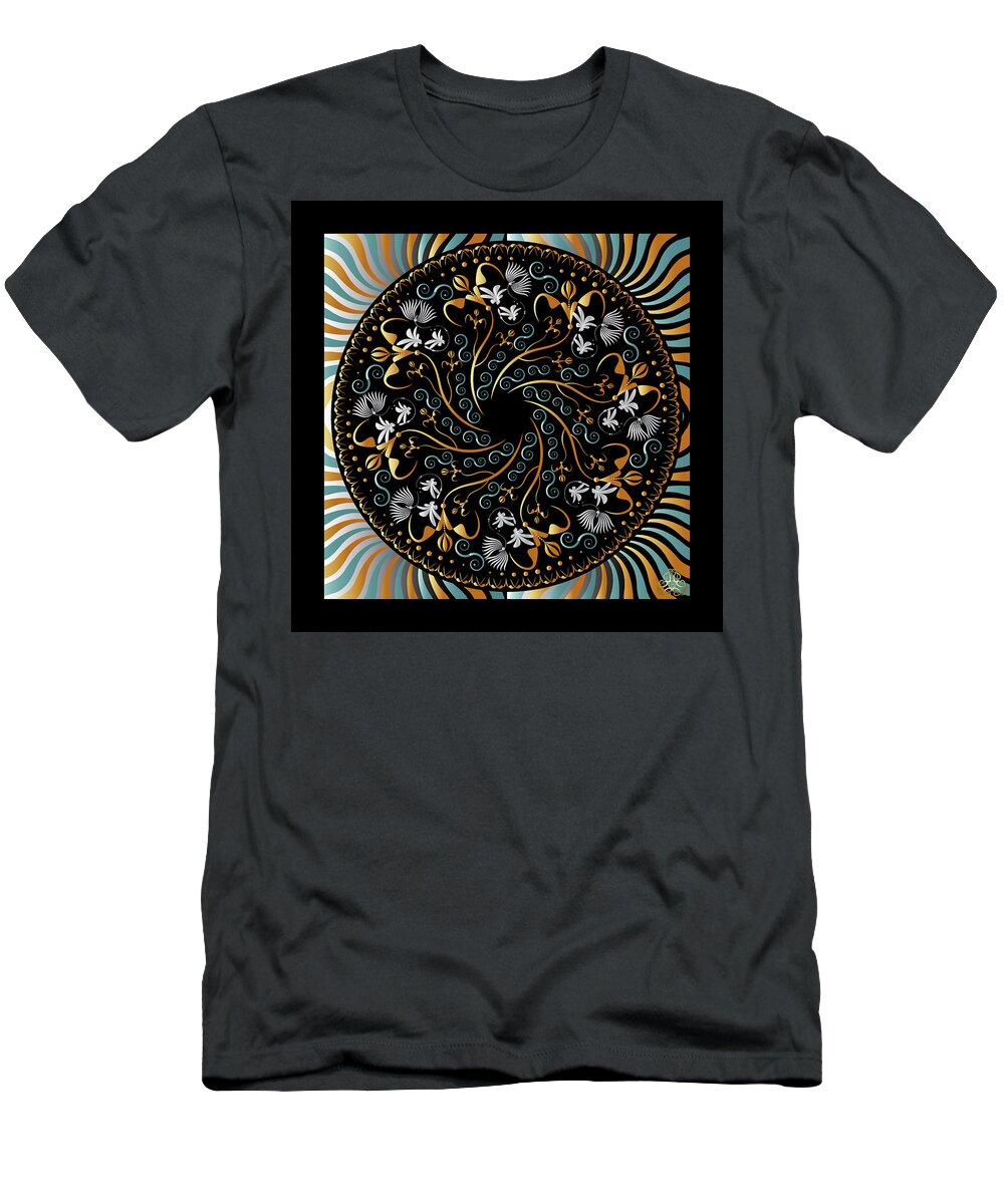 Mandala T-Shirt featuring the digital art Kuklos No 4392 by Alan Bennington