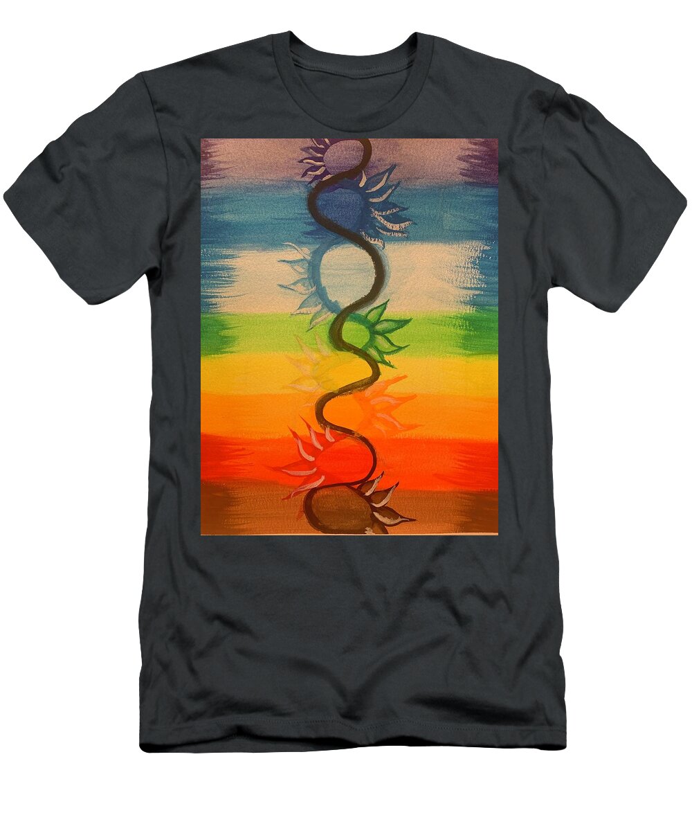 Watercolor T-Shirt featuring the painting Kundalini Fire by Lisa White