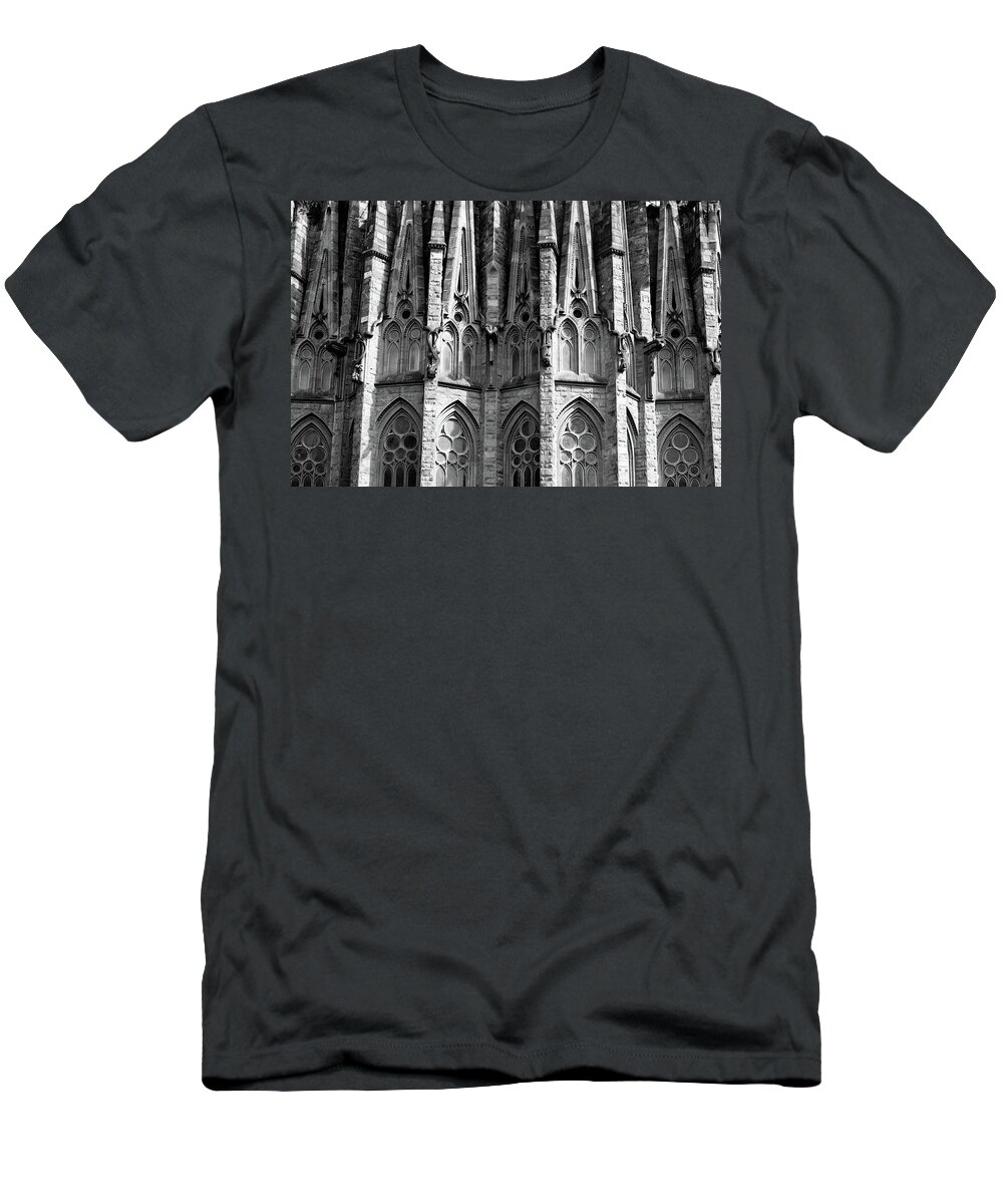 Barcelona T-Shirt featuring the photograph La Sagrada Familia Basilica by Naomi Maya