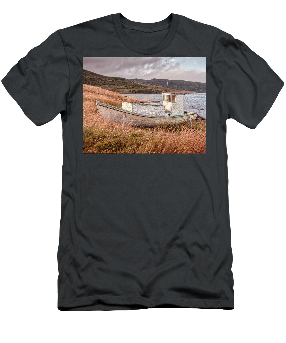 Labrador T-Shirt featuring the photograph Labrador Boat by Minnie Gallman
