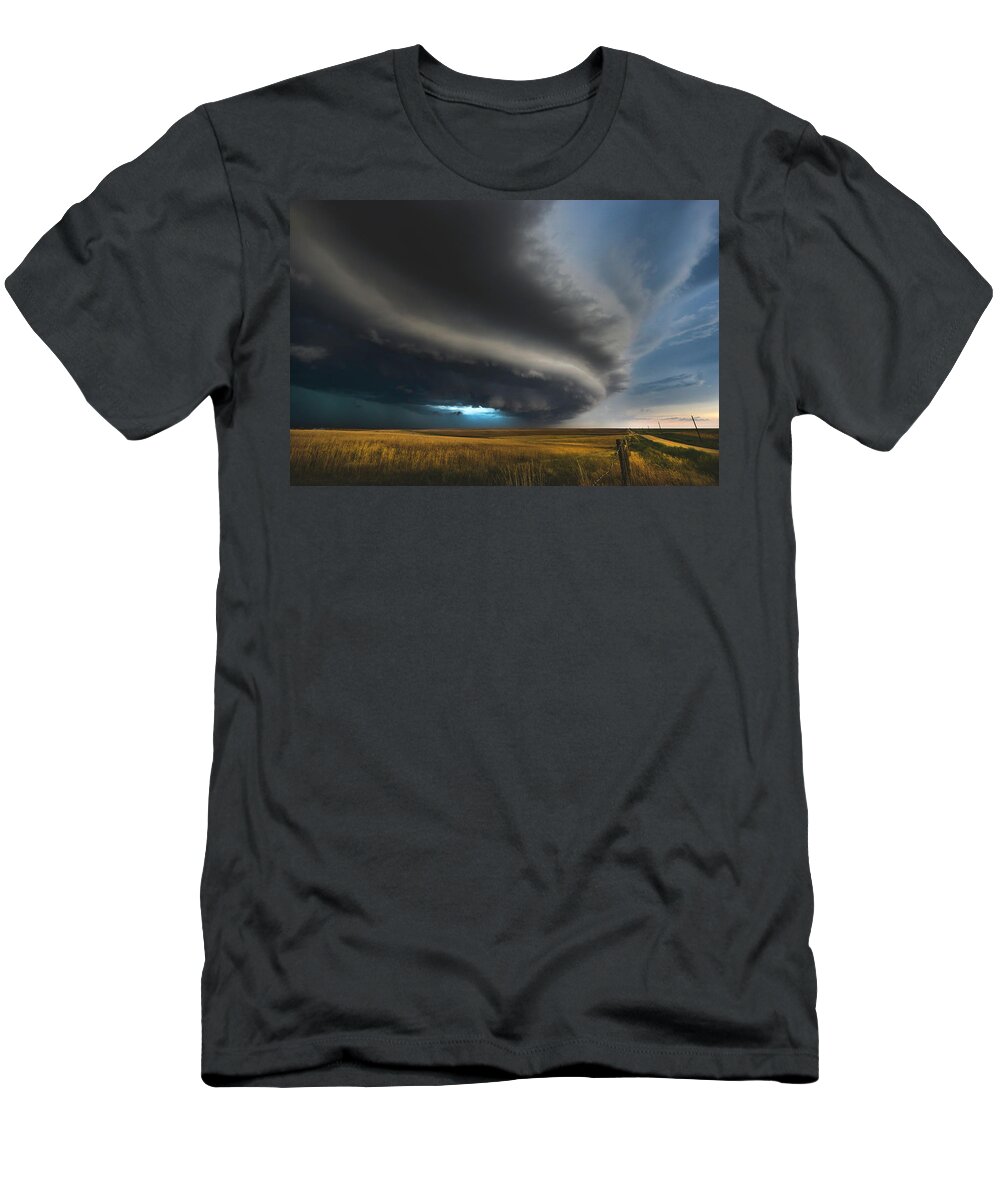 Shelf T-Shirt featuring the photograph Ladies And Gentlemen, Please Prepare For Landing by Brian Gustafson