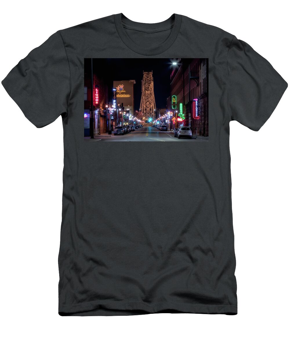 Duluth Minnesota T-Shirt featuring the photograph Lake Avenue - Duluth Minnesota by Susan Rissi Tregoning